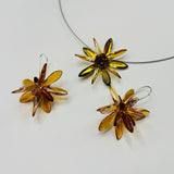 Eileen Earrings in Dark Beige with Purple Accents