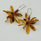 Eileen Earrings in Dark Beige with Purple Accents