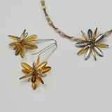 Natalie Earrings in Dark Beige with Silver Accents