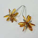 Natalie Earrings in Dark Beige with Silver Accents