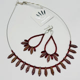 Amanda Earrings in Red with Laser Etched Details