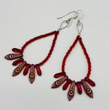 Amanda Earrings in Red with Laser Etched Details