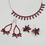 Eileen Earrings in Red with Laser Etched Details