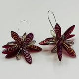 Eileen Earrings in Red with Laser Etched Details