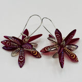 Eileen Earrings in Red with Laser Etched Details