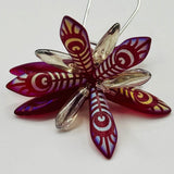 Eileen Earrings in Red with Laser Etched Details