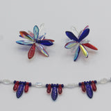 Rebecca Beaded Necklace in Red, White and Blue