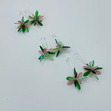 Eileen Earrings in Green and Pink
