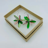 Eileen Earrings in Green, Pink, and More Green