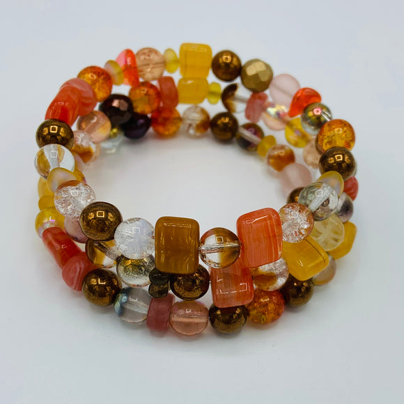 Whitney Bracelet Multicolor with Shades of Copper, Brown, and Marigold
