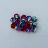 Shelalee Petra Ring in Red Metallic Czech Glass Beads Sterling Silver