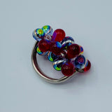 Shelalee Petra Ring in Red Metallic Czech Glass Beads Sterling Silver