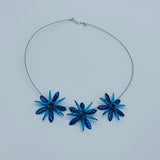 Shelalee Anna Necklace Sapphire Blue Czech Glass Beads Sterling Silver
