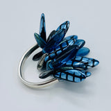 Wendy Ring in Sapphire Blue with Olive Green Accent