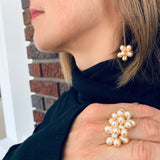 Shelalee Erica Earrings Petra Ring White Pearls Czech Glass Beads