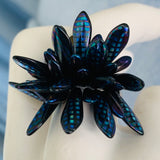 Shelalee Wendy Ring in Full Metallic Navy Blue and Black Czech Glass Beads