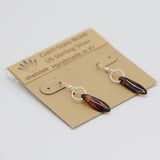 Jane Earrings in Reddish Brown with Stone Finish