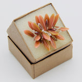 Shelalee Wendy Ring Coral Pink Olive Green Silver Crystal
