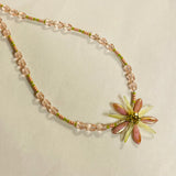Elizabeth Beaded Necklace in Rose and Matte Illuminating