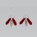 Janet Earrings in Red and Silver