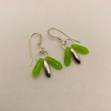 Janet Earrings in Bright Spring Green and Silver