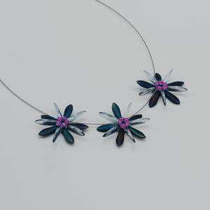 Anna Necklace in Classic Denim Blue and Magenta