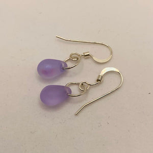 Kate Earrings in Matte Purple with Shine