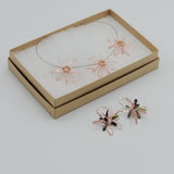 Anna Necklace in Soft Transparent Pink with Pearl Center