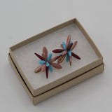 Laura Earrings in Pink, Blue and Deep Red