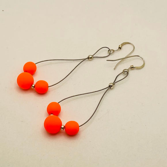 Nicolette Earrings in Neon Orange
