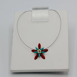 Elizabeth Necklace in Bright Red, Turquoise and White