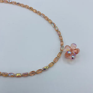 Beatrice Beaded Necklace in Shiny Light Pink