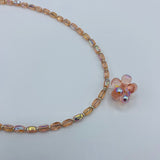 Beatrice Beaded Necklace in Shiny Light Pink