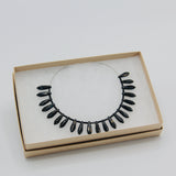 Rebecca Necklace in Black with Gold Stone Effect