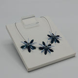 Anna Necklace in Blue Iris with Crystal Transparent Blue