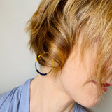 Hannah Earrings in Blue, Yellow and Matte Gold
