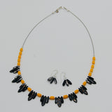 Rebecca Beaded Necklace in Black and Gold