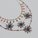 Anna Necklace in Rose Gold and Smokey Blue