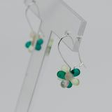 Tami Earrings in Green and Pastel Pink