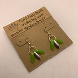 Janet Earrings in Bright Spring Green and Silver