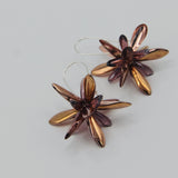 Eileen Earrings in Shiny Rose Gold and Purple Accent
