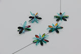 Eileen Earrings in Turquoise and Shiny Multicolor with Touch of Blue