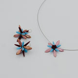 Elizabeth Necklace in Pink, Blue and Deep Red