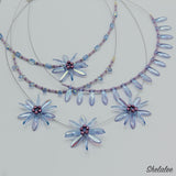 Anna Layered Necklace in Shiny Light Blue and Lavender