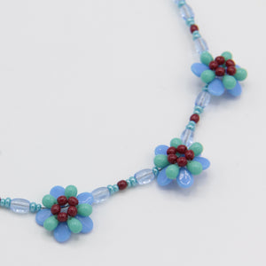 Annette Necklace in Blue, Green and Deep Red