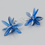 Emma Earrings in Sapphire Blue with Laser Finish and Silver Accent