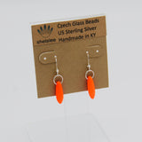 Shelalee Jane Earrings Orange Neon Czech Glass Beads Sterling Silver