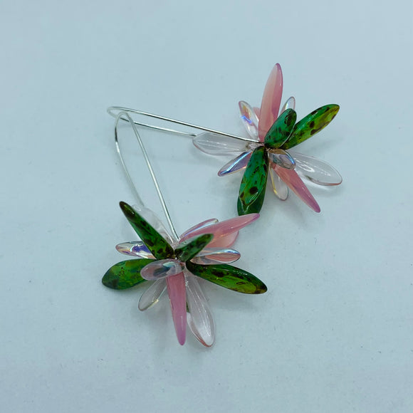 Eileen Earrings in Pink and Green