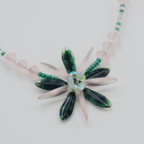 Elizabeth Beaded Necklace in Matte Pink and Green