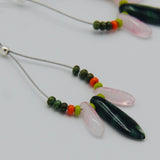 Janet Maxi Earrings in Pink and Tropical Green